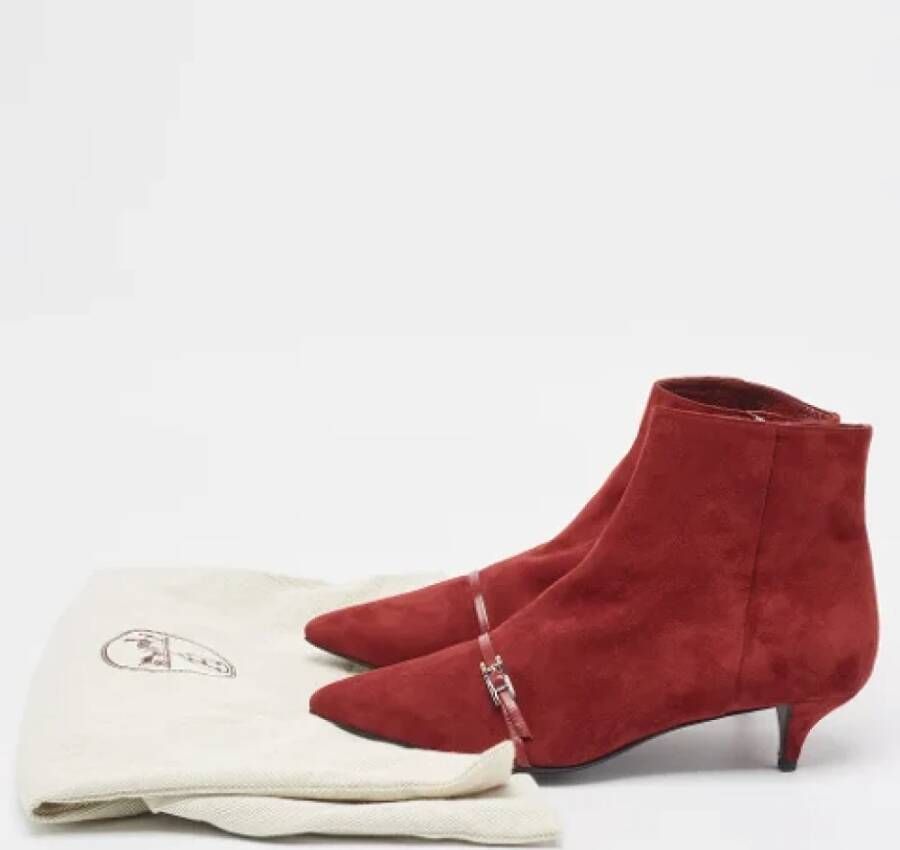 Hermès Vintage Pre-owned Leather boots Red Dames