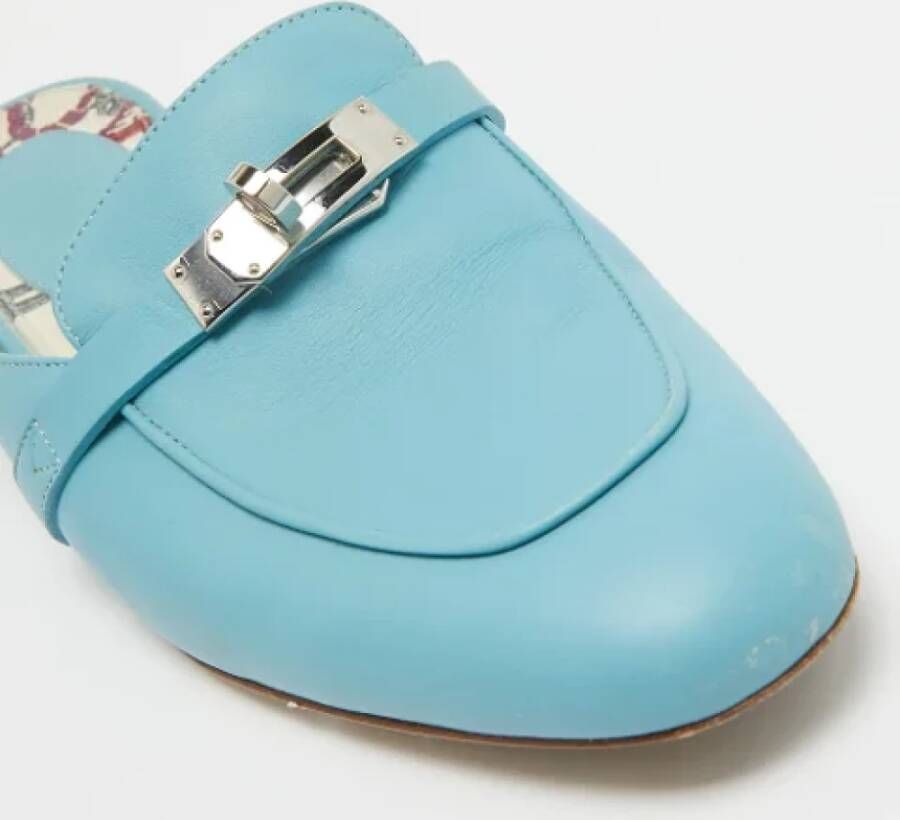 Hermès Vintage Pre-owned Leather sandals Blue Dames