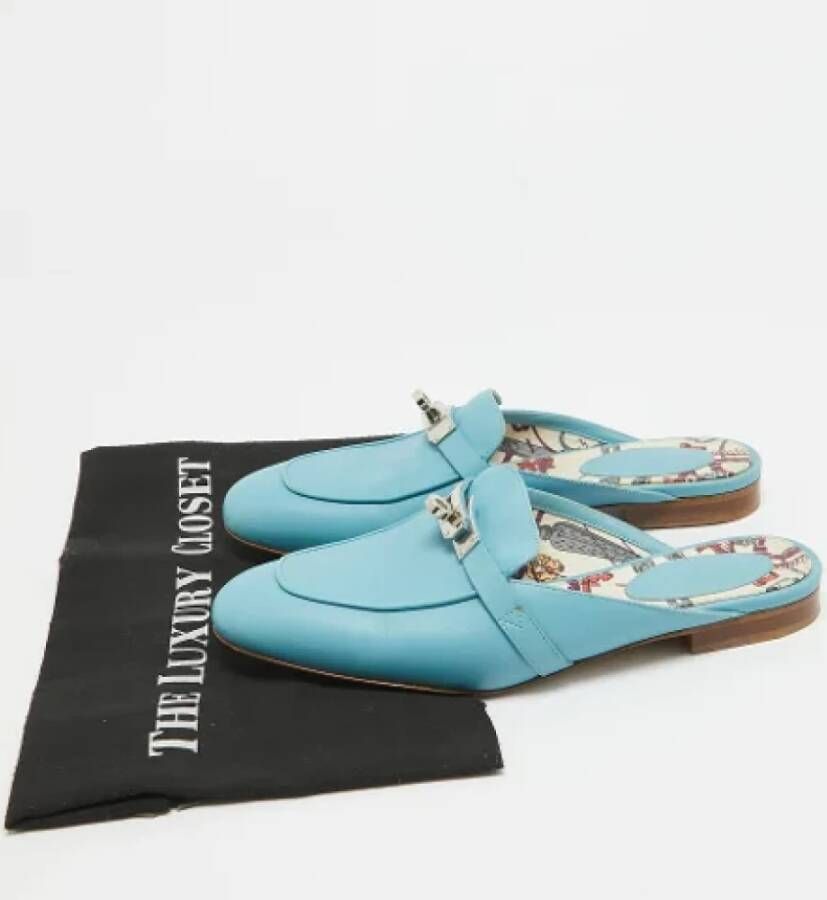 Hermès Vintage Pre-owned Leather sandals Blue Dames