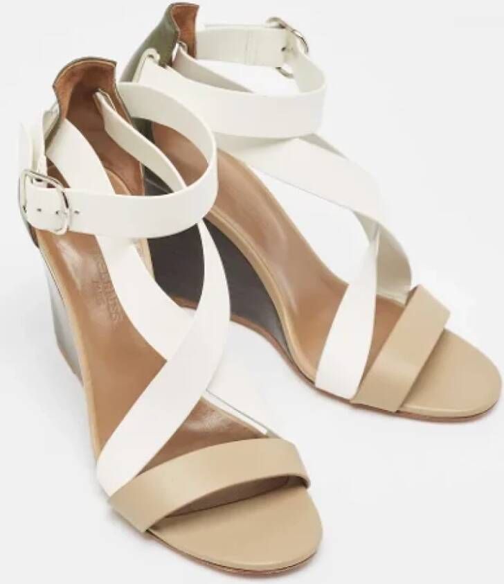 Hermès Vintage Pre-owned Leather sandals White Dames
