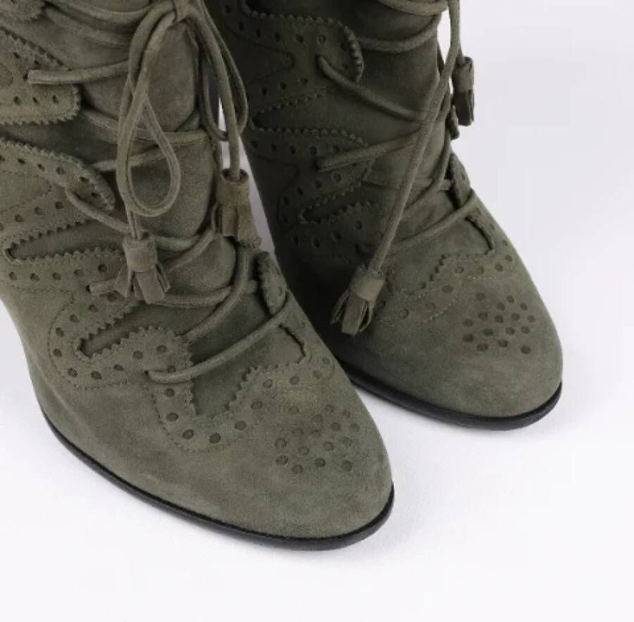 Hermès Vintage Pre-owned Suede boots Green Dames