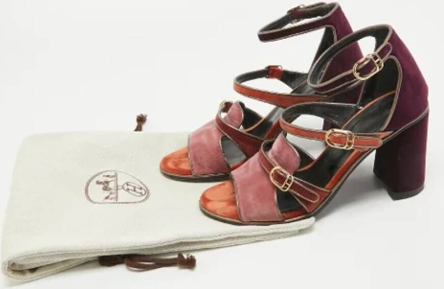 Hermès Vintage Pre-owned Velvet sandals Pink Dames