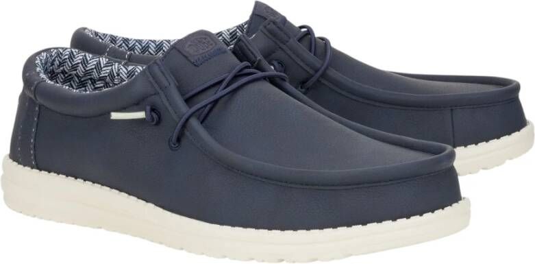 Hey Dude Blauwe Platte Schoenen Wally Classic Blue Heren