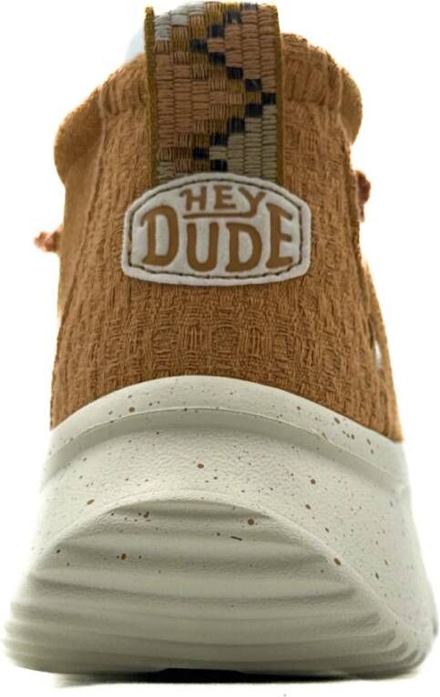 Hey Dude Bruin Leren Platte Schoenen Brown Dames