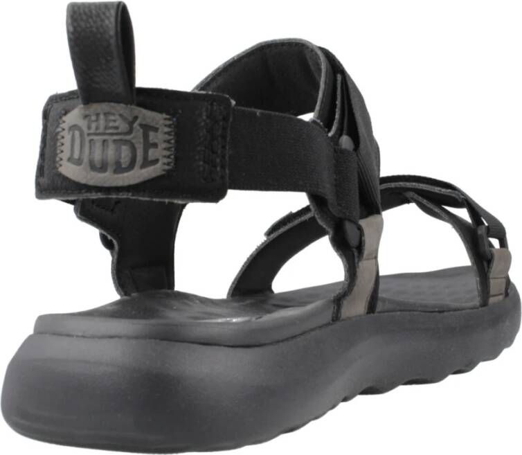 Hey Dude Collins Platte Sandalen Black Heren