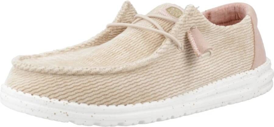 Hey Dude Golfribfluweel Veterschoenen Beige Dames