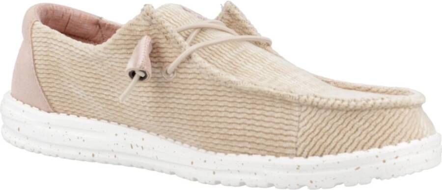 Hey Dude Golfribfluweel Veterschoenen Beige Dames