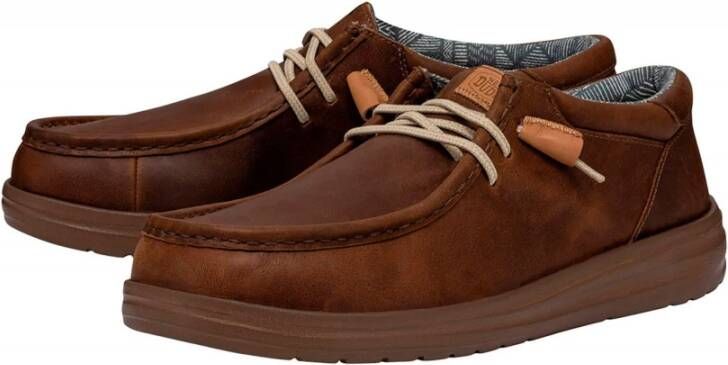 Hey Dude Leren Grip Mocassin Schoen Brown Heren