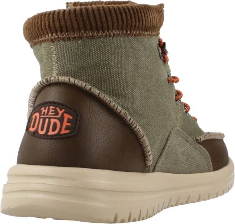 Hey Dude Ribfluwelen Kraag Veterschoenen Green Heren