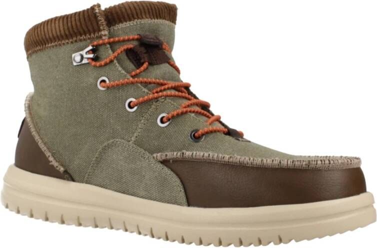 Hey Dude Ribfluwelen Kraag Veterschoenen Green Heren