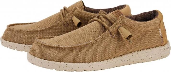 Hey Dude Sport Mesh Sneakers in Tan Wit Beige Dames