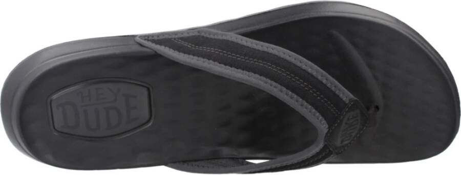 Hey Dude Stijlvolle Flip Flops voor de Zomer Black Heren