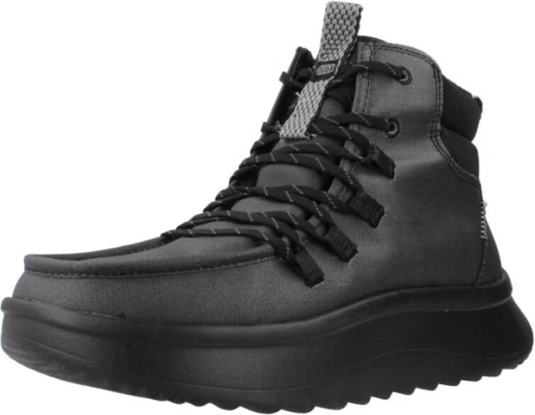 Hey Dude Stijlvolle Veterschoenen Coated Twill Gray Dames