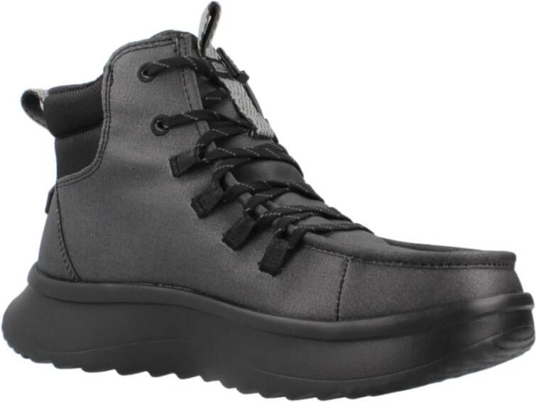 Hey Dude Stijlvolle Veterschoenen Coated Twill Gray Dames