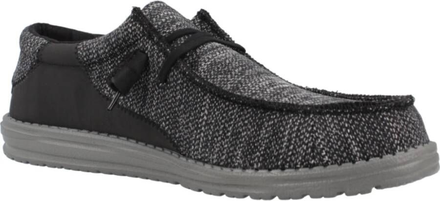 Hey Dude Stijlvolle Wally Stitch Flecked Veterschoenen Black Heren