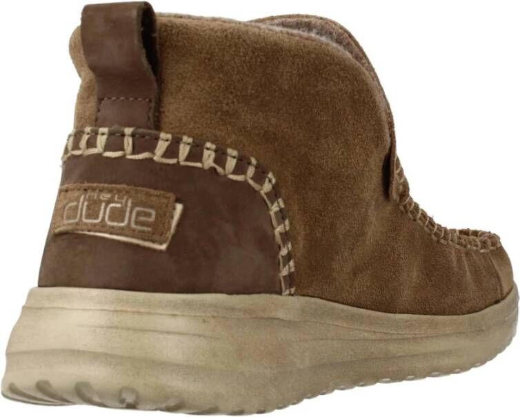 Hey Dude Suede Enkellaarzen Brown Dames