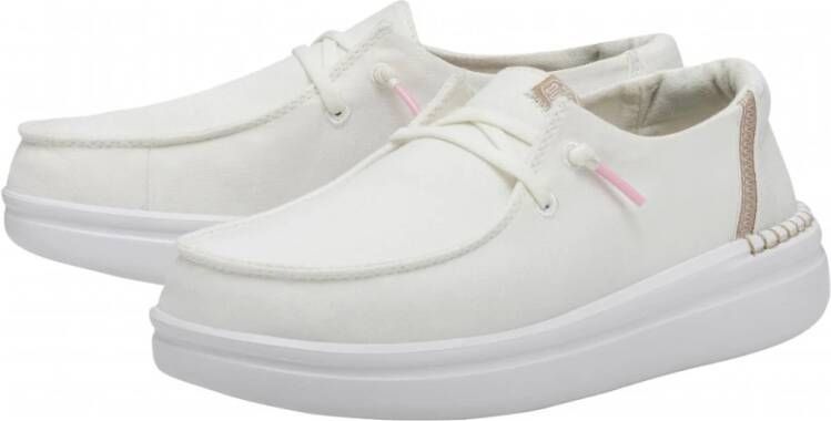 Hey Dude Witte Sneakers Wendy Rise Comfortabel Lichtgewicht White Dames