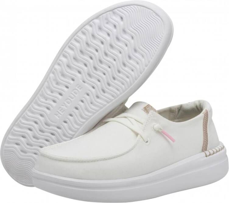 Hey Dude Witte Sneakers Wendy Rise Comfortabel Lichtgewicht White Dames