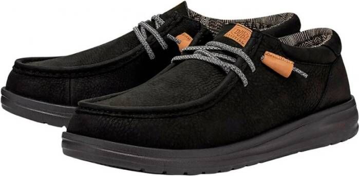 Hey Dude Zwarte Leren Grip Craft Schoenen Black Heren