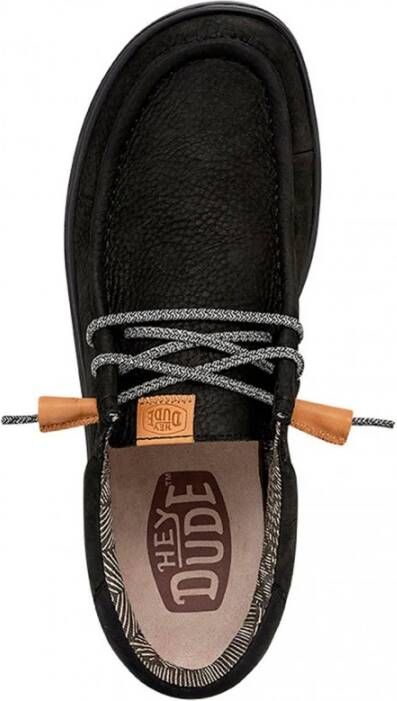 Hey Dude Zwarte Leren Grip Craft Schoenen Black Heren