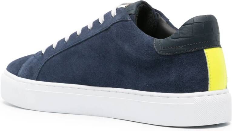 Hide&Jack Blauw Geel Lage Top Sneaker Essence Olie Blue Heren