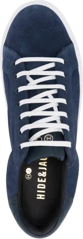 Hide&Jack Blauwe Lage Top Sneaker Essence Olie Blue Heren