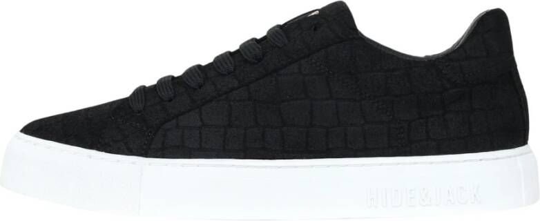 Hide&Jack Essence Suede Sneakers Zwart Laag Profiel Black Heren