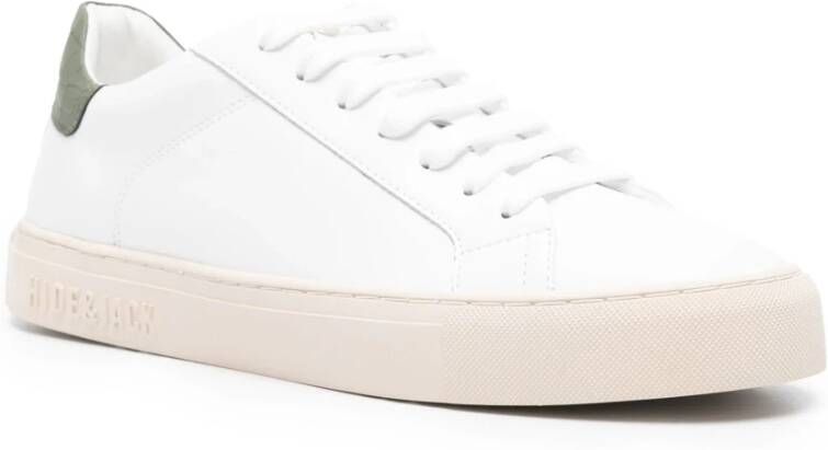 Hide&Jack Groene Zand Lage Sneaker White Heren