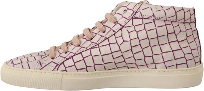 Hide&Jack Stijlvolle Mid-Cut Leren Sneakers White Dames