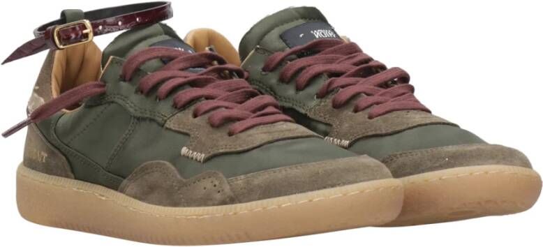 Hidnander Groene Suède Leren Sneakers Retro Rubber Green Dames