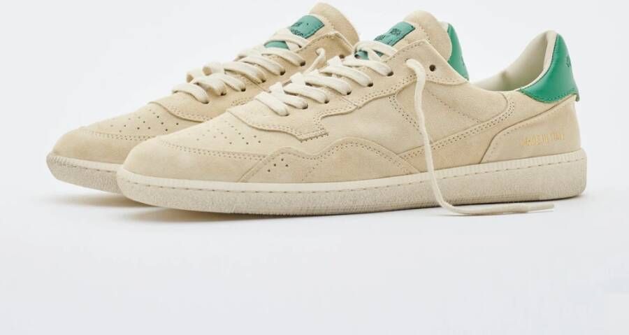 Hidnander Italiaanse Tennis Retro Schoen Sand Dollar Groen Beige Heren