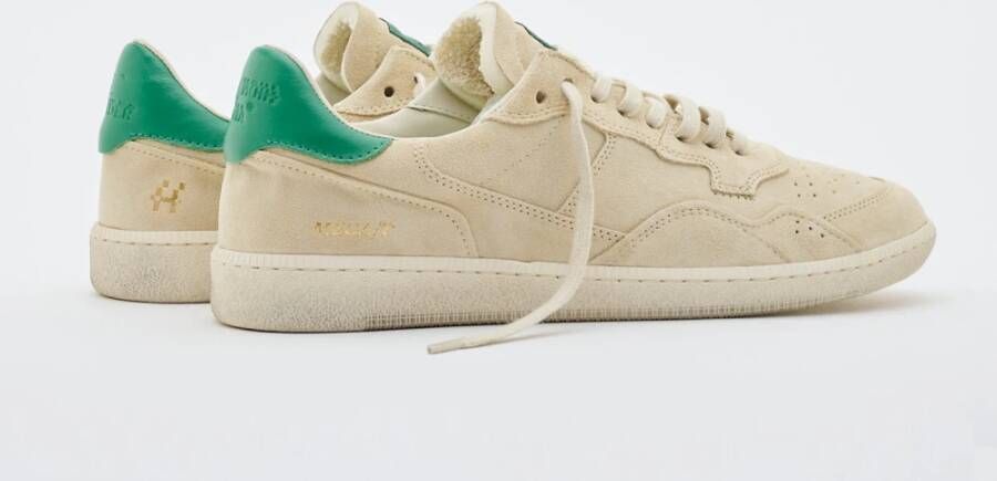 Hidnander Italiaanse Tennis Retro Schoen Sand Dollar Groen Beige Heren