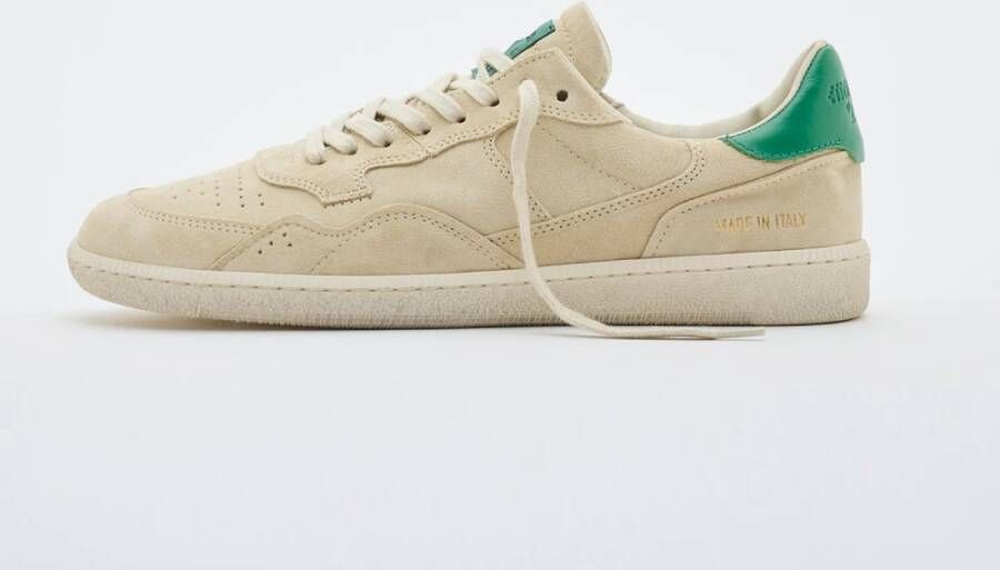 Hidnander Italiaanse Tennis Retro Schoen Sand Dollar Groen Beige Heren