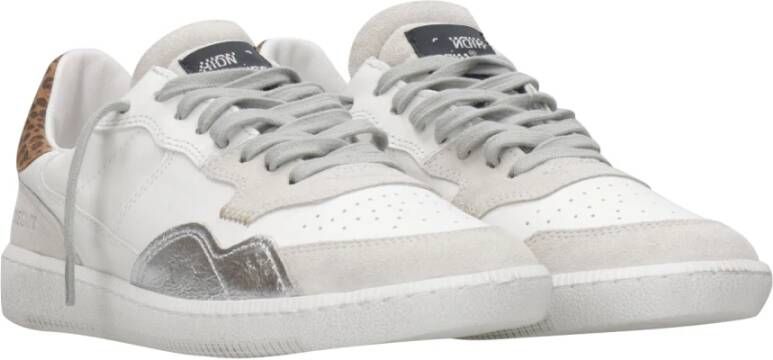 Hidnander Leren sneakers met metallic details White Dames