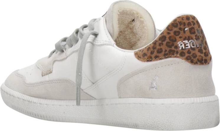 Hidnander Leren sneakers met metallic details White Dames