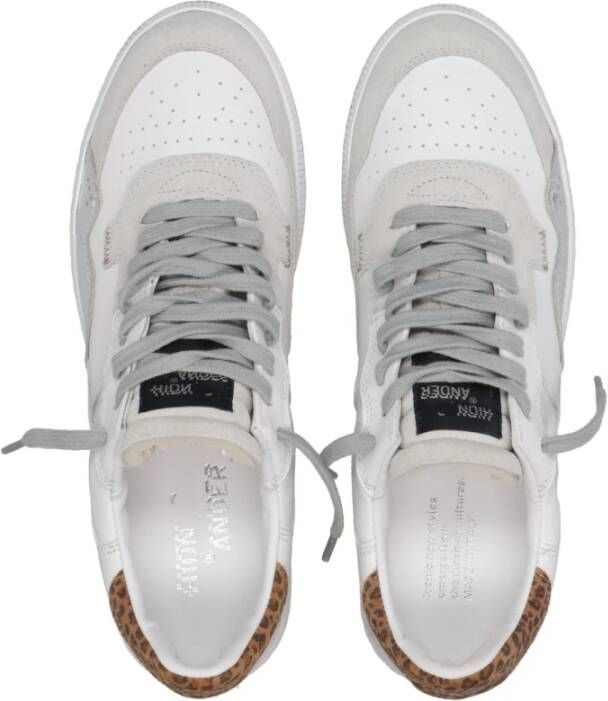 Hidnander Leren sneakers met metallic details White Dames