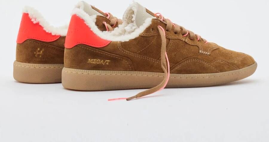 Hidnander Mega T Shearling Chocolate Fluo Peach Brown Dames