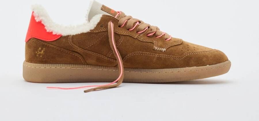 Hidnander Mega T Shearling Chocolate Fluo Peach Brown Dames