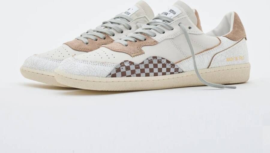 Hidnander Mega T White Brown Check White Dames