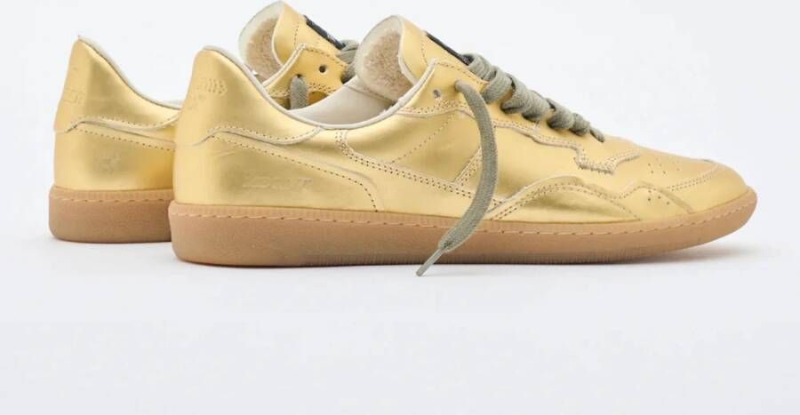 Hidnander Metallic Leren Sneakers Yellow Dames