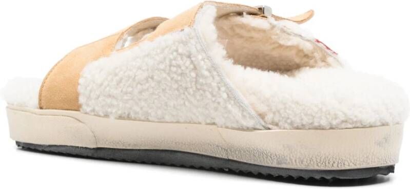 Hidnander Shearling Sandalen Beige Dames