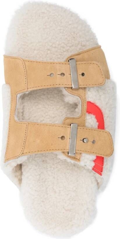 Hidnander Shearling Sandalen Beige Dames