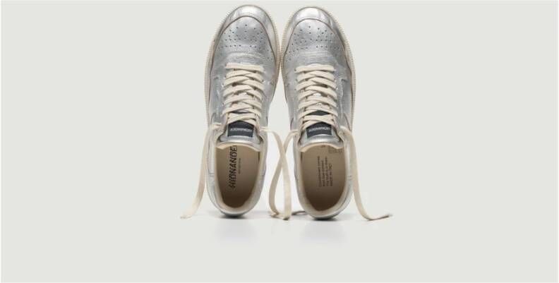 Hidnander Retro Leren Sneakers Grijs Dames