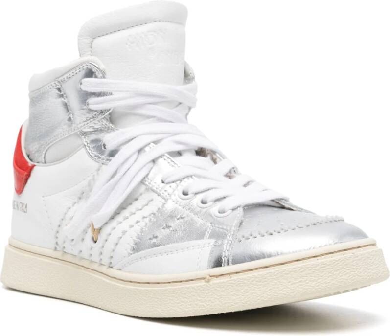 Hidnander Witte en Zilveren Dual Cage Sneakers White Dames