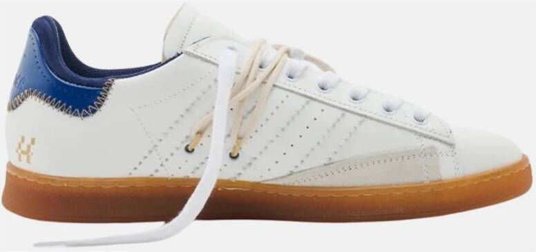 Hidnander Witte leren sneakers met suède inzetstukken Multicolor Heren