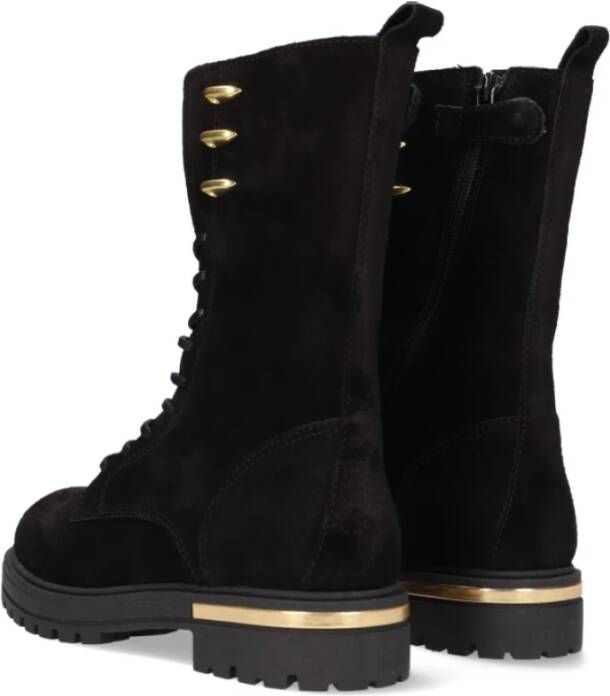 Hip Meisjes Suède Veterboots Black Dames