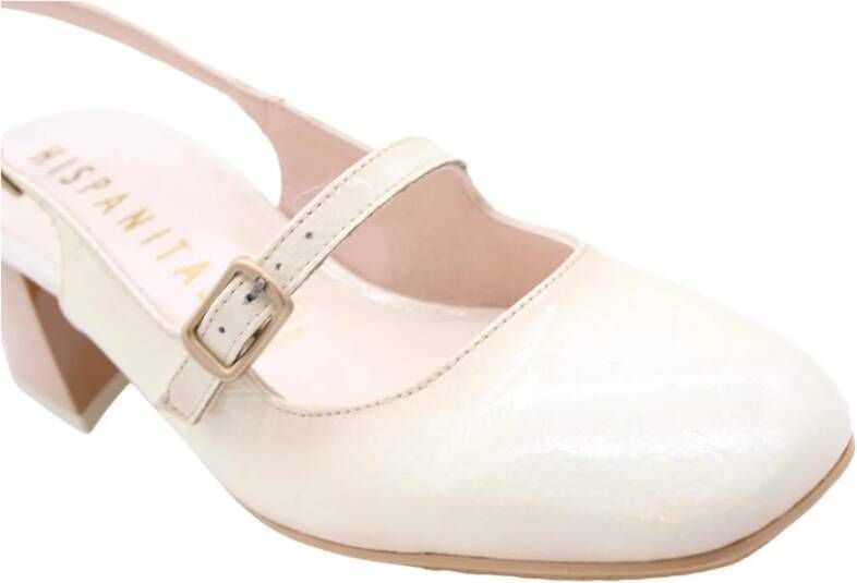 Hispanitas Elegante Mary Jane Slingback Hakken Beige Dames