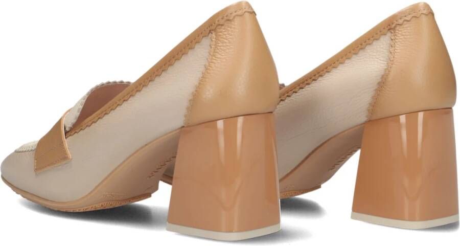 Hispanitas Beige Leren Pumps met Witte Details Beige Dames