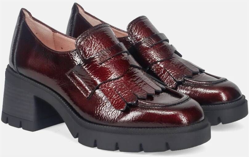 Hispanitas Bordeaux Leren Mocassin met Franje Red Dames