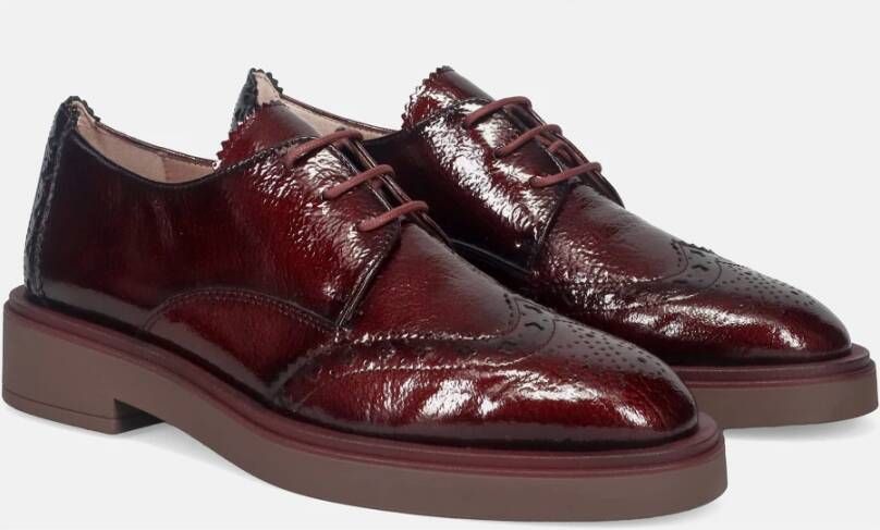 Hispanitas Bordeaux Veterschoenen in plat model Red Dames